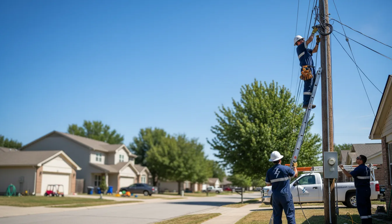 Residential electrician providing installation services in Thornton, TX